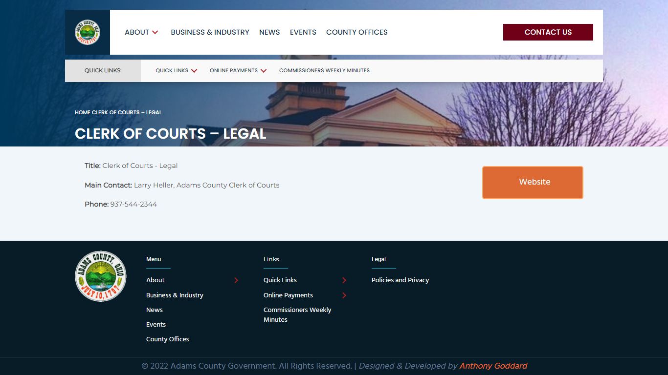 Clerk of Courts - Legal - Adams County Government